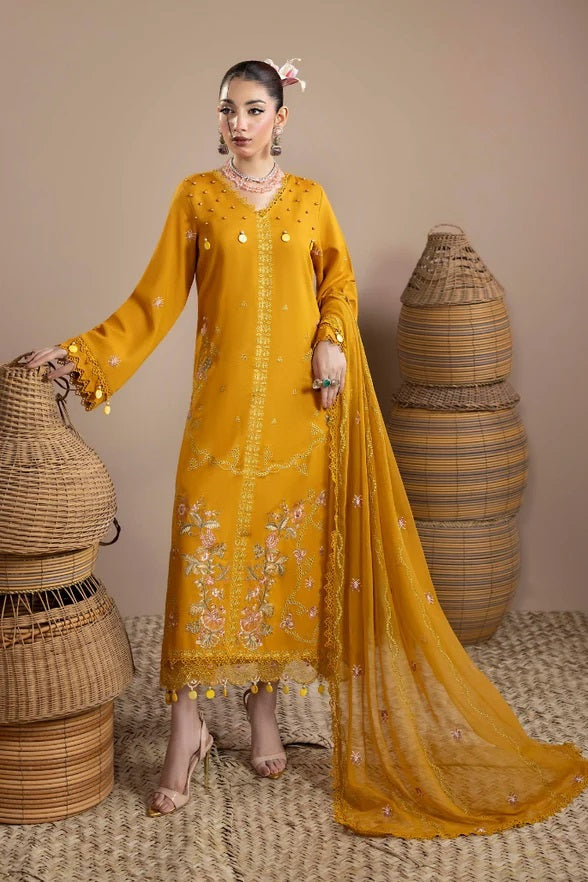 Mushak Karandi By Humdum D-05 – Humdum 3-piece unstitched suit
