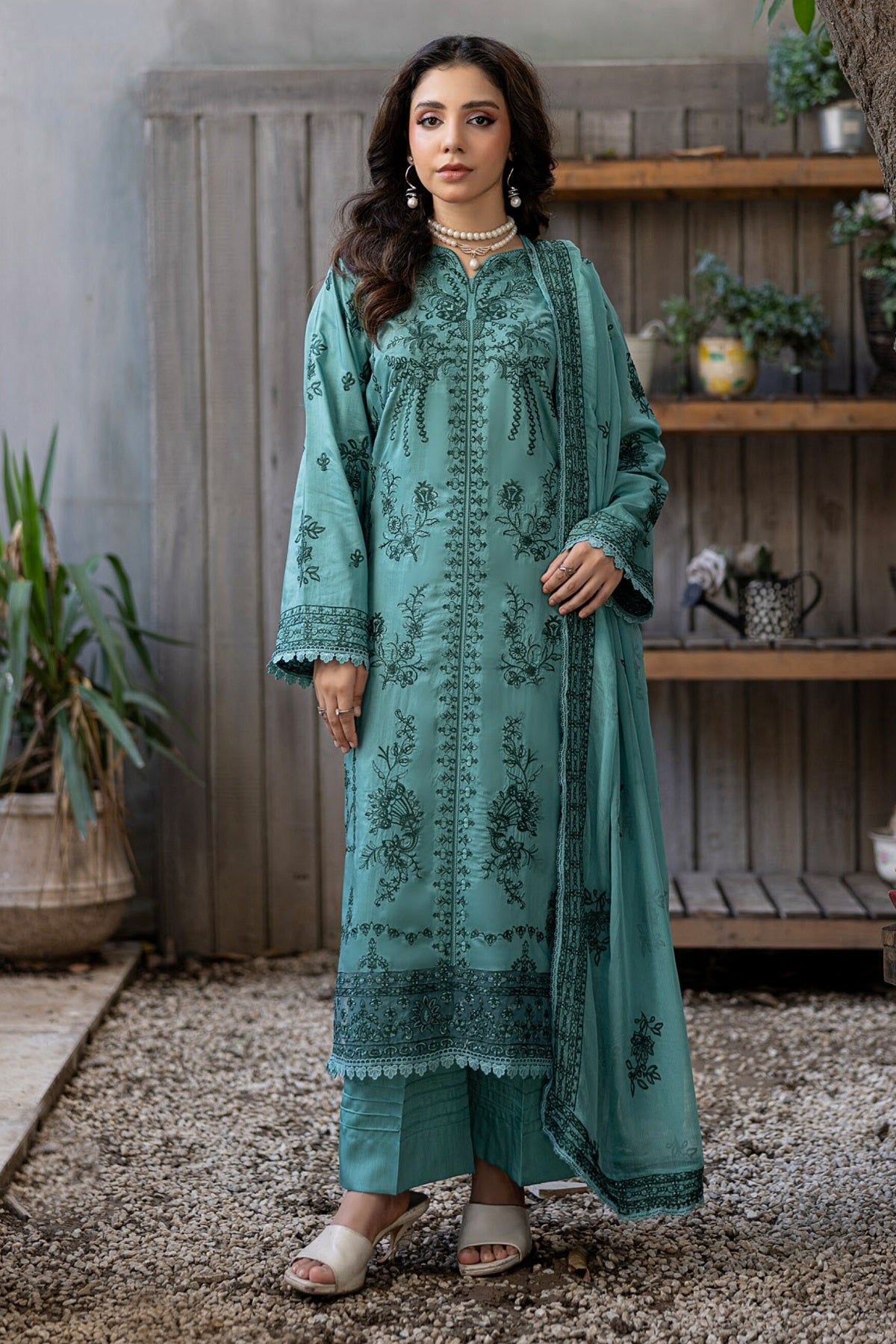 Saffron Premium Viscose By Azam Arts D-2405 – Azam Arts 3-piece unstitched suit