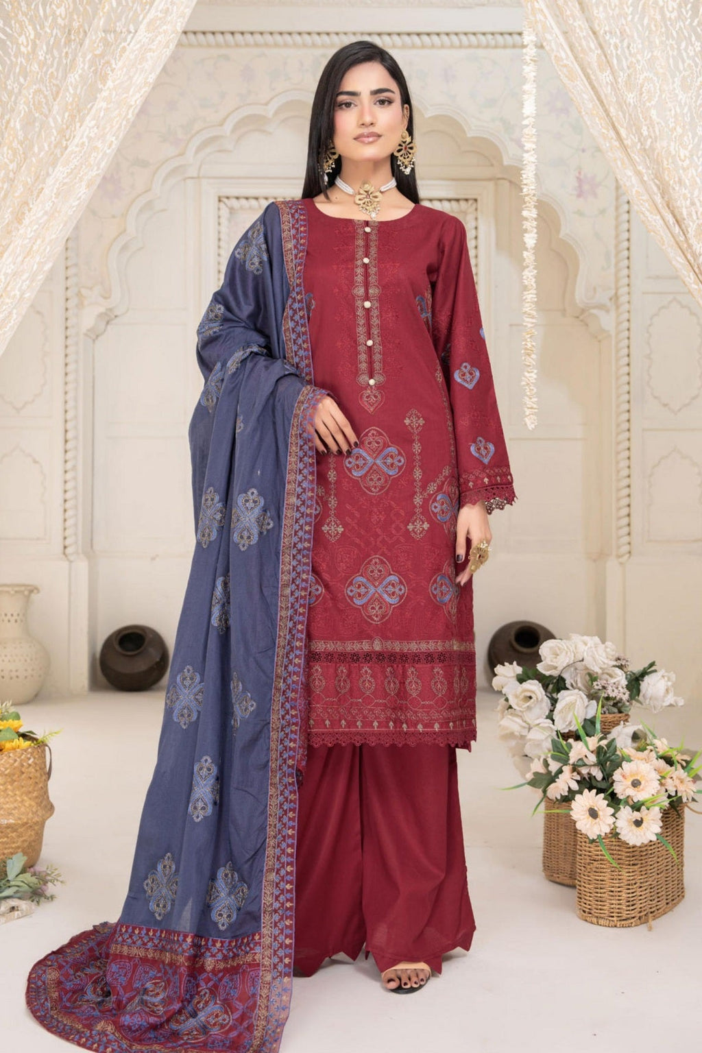 Alif Lawn By Eman Arts AL-67 – Eman Arts 3-piece unstitched suit