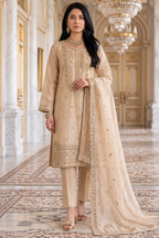 Dressline Chashm-e-Ara Formal Wear FB-287C – Dressline 3-piece unstitched suit