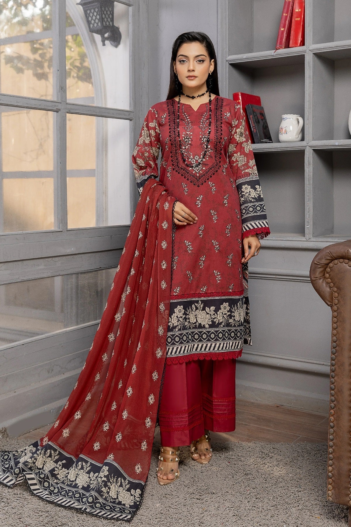 Smile Signature Lawn By Azam Arts D-2166 – Azam Arts 3-piece unstitched suit