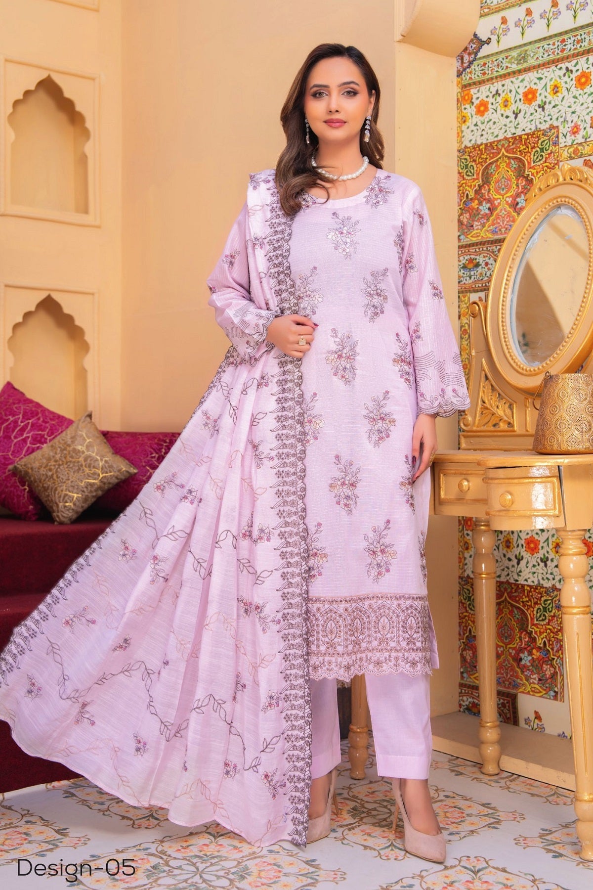Deeda Zaib Lawn By Bin Rashid D-06 – Bin Rashid 3-piece unstitched suit