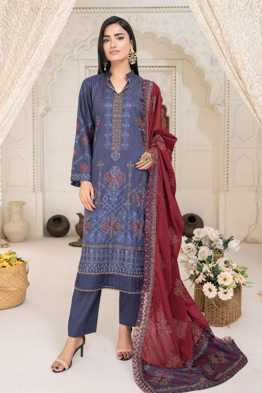 Alif Lawn By Eman Arts AL-68 – Eman Arts 3-piece unstitched suit