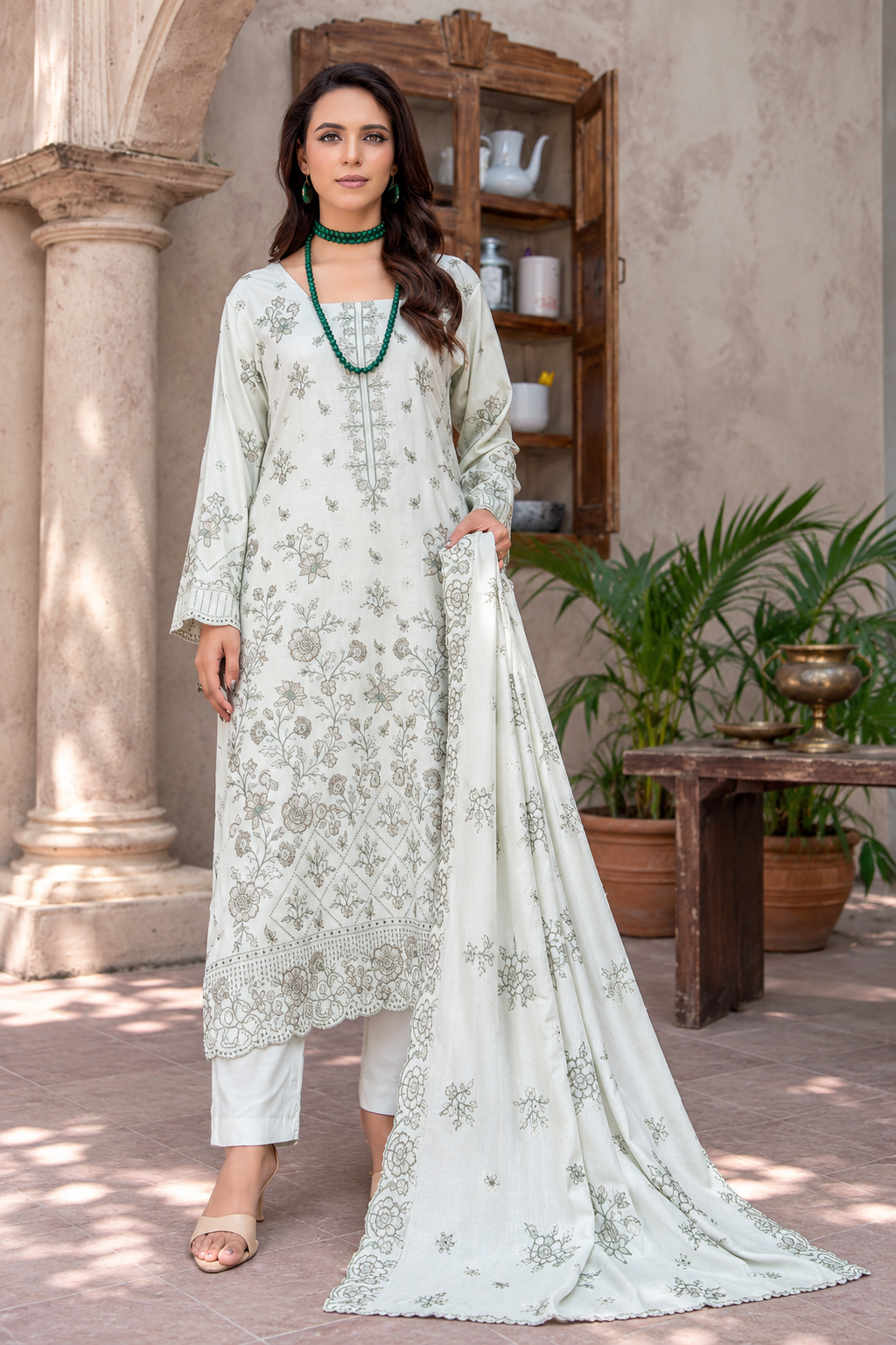 Mehfil Leather Peach By Bin Rashid D-06 – Bin Rashid 3-piece unstitched suit