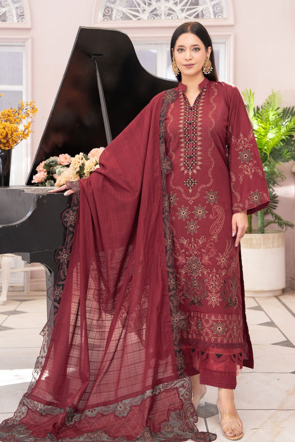 Alif Lawn By Eman Arts AL-170 – Eman Arts 3-piece unstitched suit