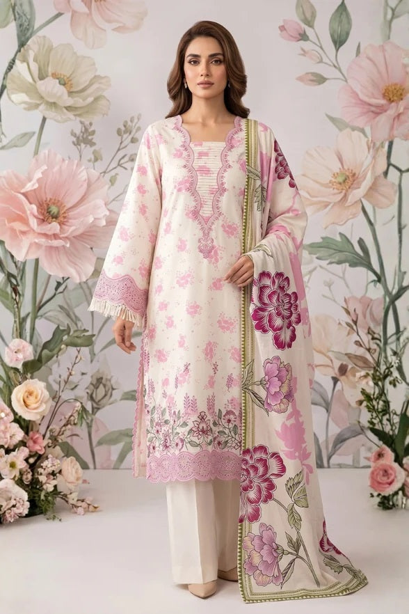 Laiba Karandi By Humdum D-06 – Humdum 3-piece unstitched suit
