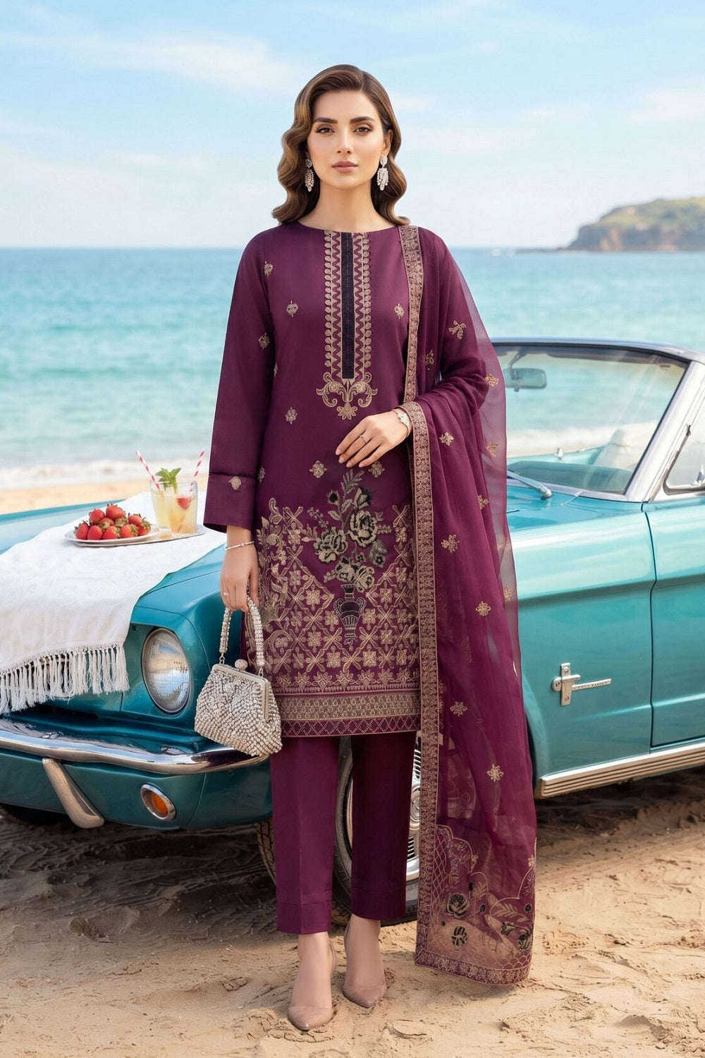 Emaar Viscose By Bin Rashid D-06 – Bin Rashid 3-piece unstitched suit