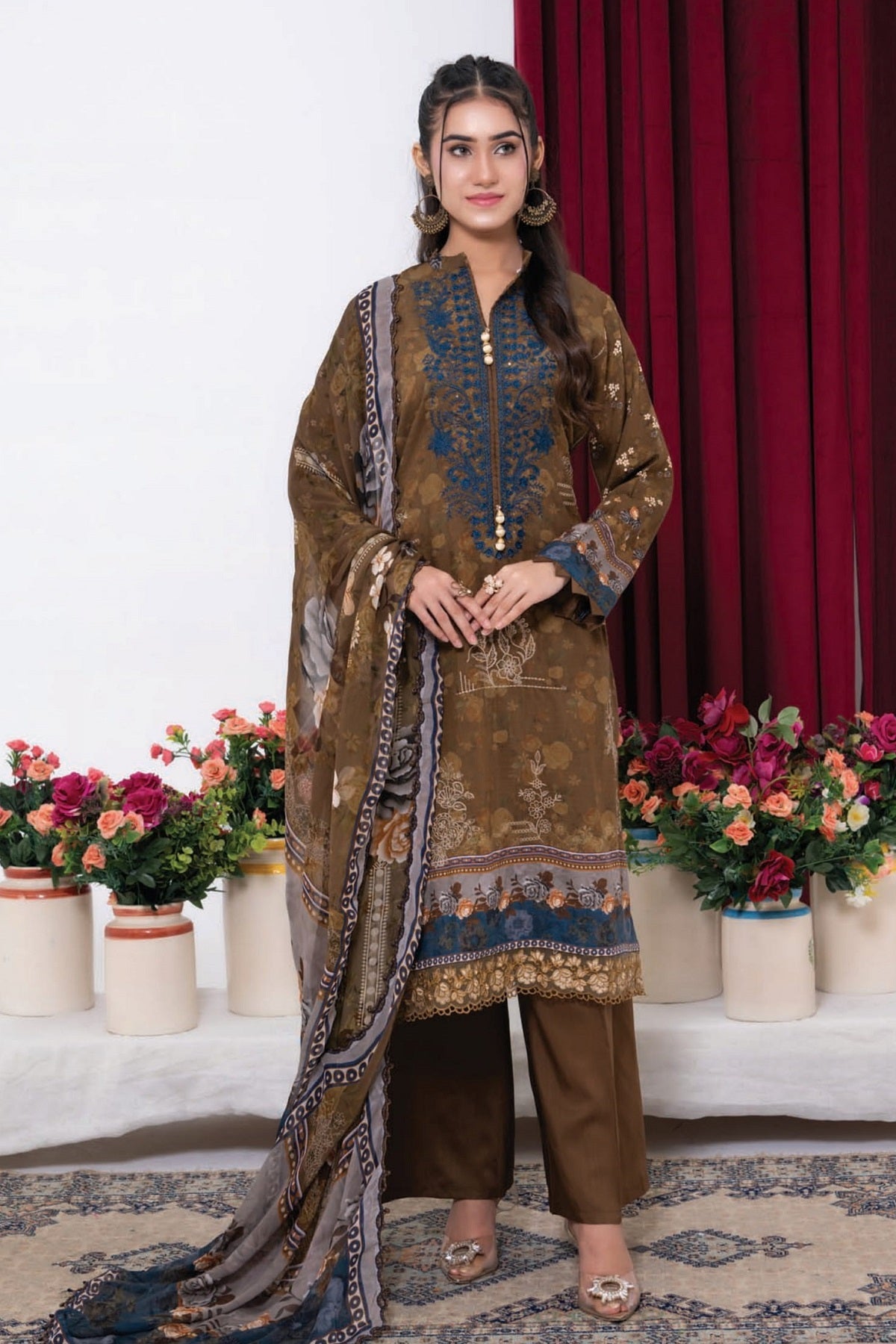Palwasha Roop Viscose D-06 – Palwasha 3-piece unstitched suit