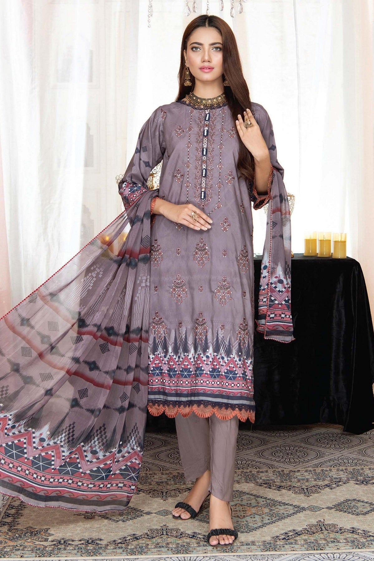 Palwasha Zebtan Viscose D-06 – Palwasha 3-piece unstitched suit