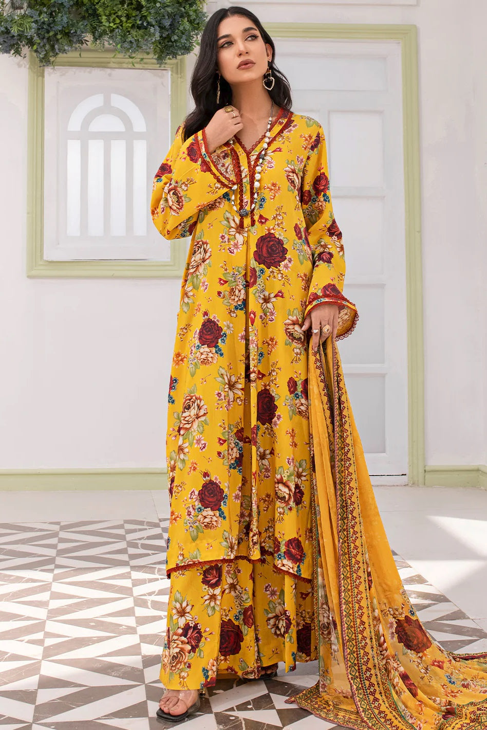 Aangan Viscose By Sanam Saeed SSV-06 by Puri Fabrics – Puri Fabrics 3-piece unstitched suit