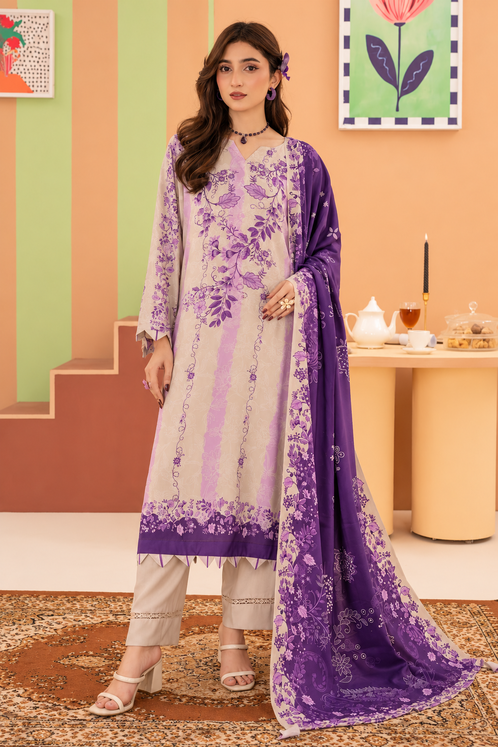 Rajis Aday-e-Husn Linen RJ-06 by Raji's – Raji's 3-piece unstitched suit