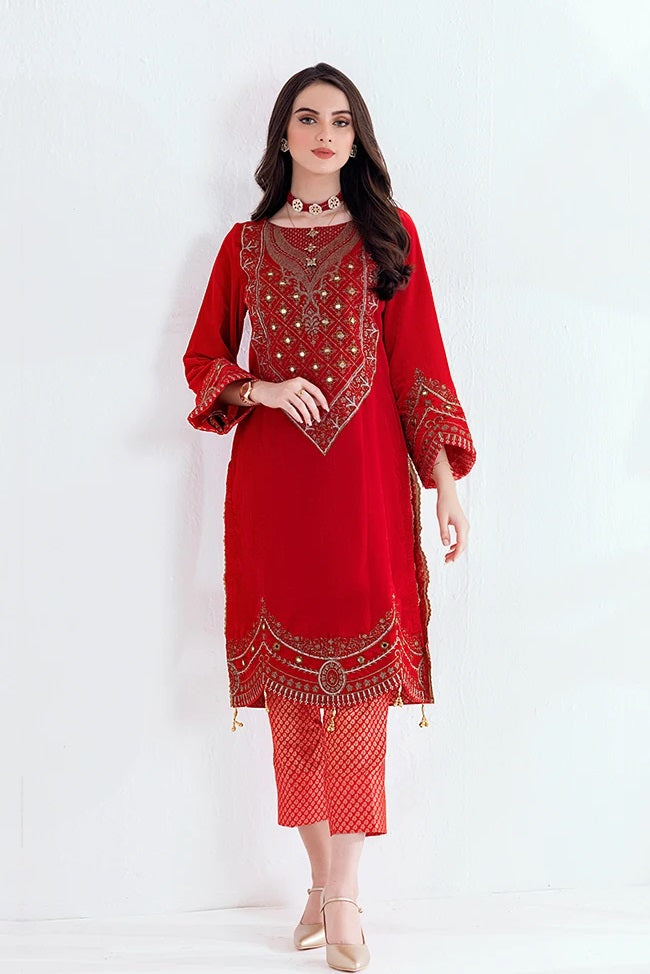 Al Zohaib Velveto Vol-01 D-06 Kurti – Al Zohaib unstitched shirt