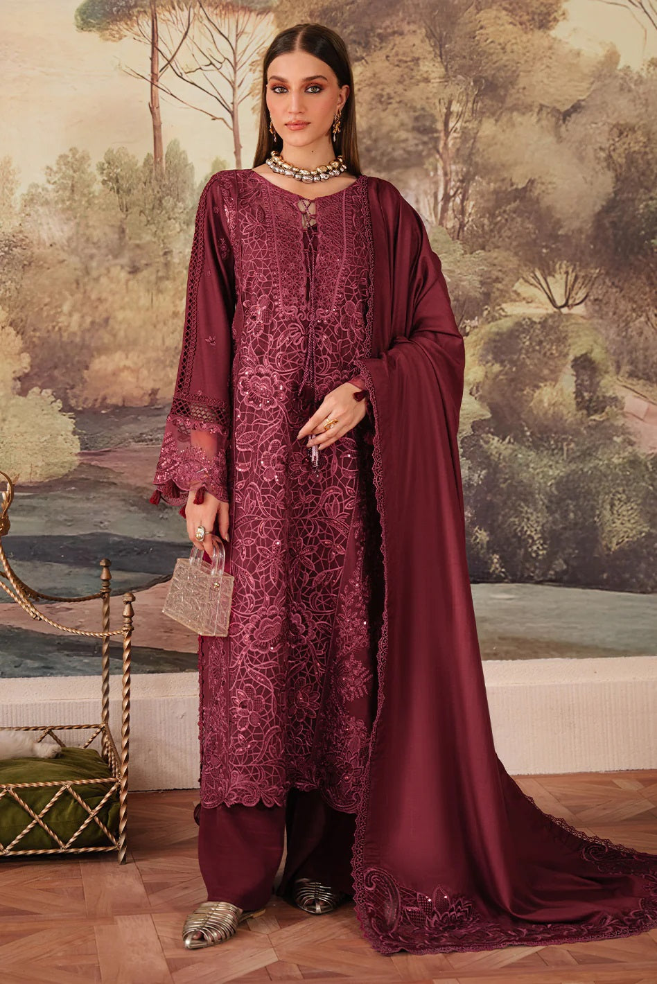 Secret Garden Karandi By Mahnur SG-006 – Mahnur 3-piece unstitched suit