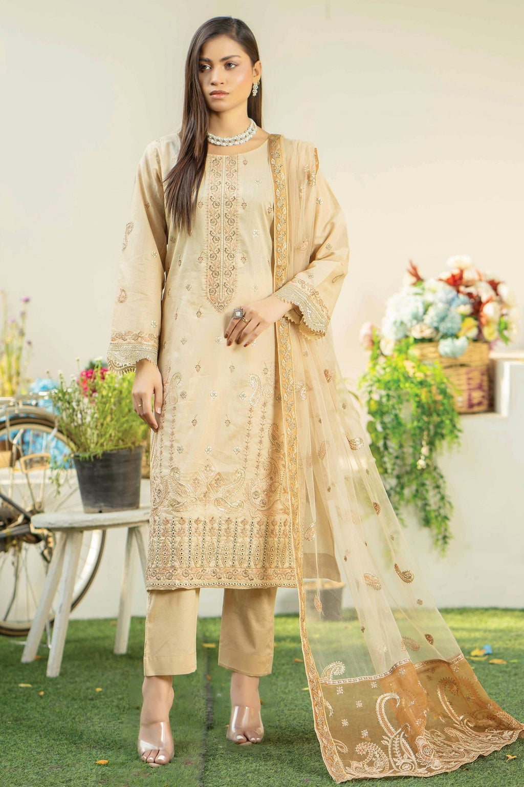 Aghaz-e-Mehar Lawn By Bin Rashid D-06 – Bin Rashid 3-piece unstitched suit