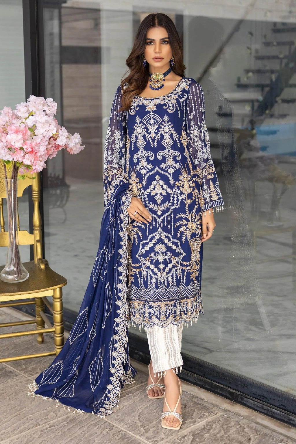 Razab Aangan Formal Wear AGN-007 – Razab 3-piece unstitched suit