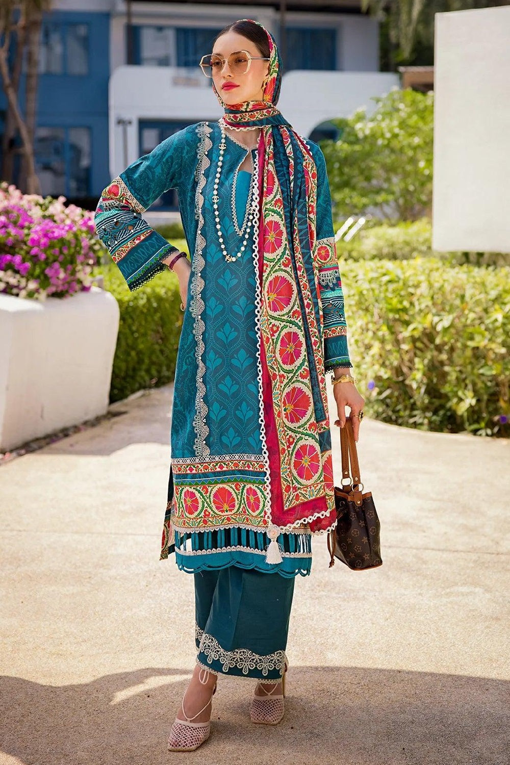 Elaf Print Lawn EOP-07A – Elaf 3-piece unstitched suit