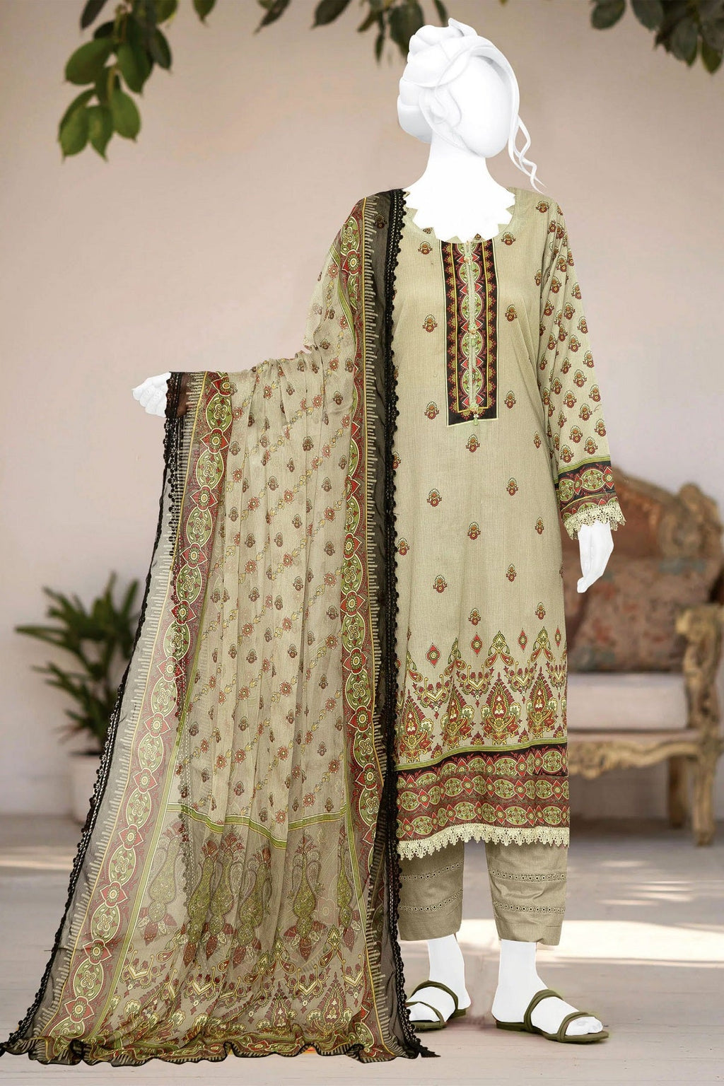Dvine Print Lawn By SAK HDC-07 by Colorita – Colorita 3-piece unstitched suit