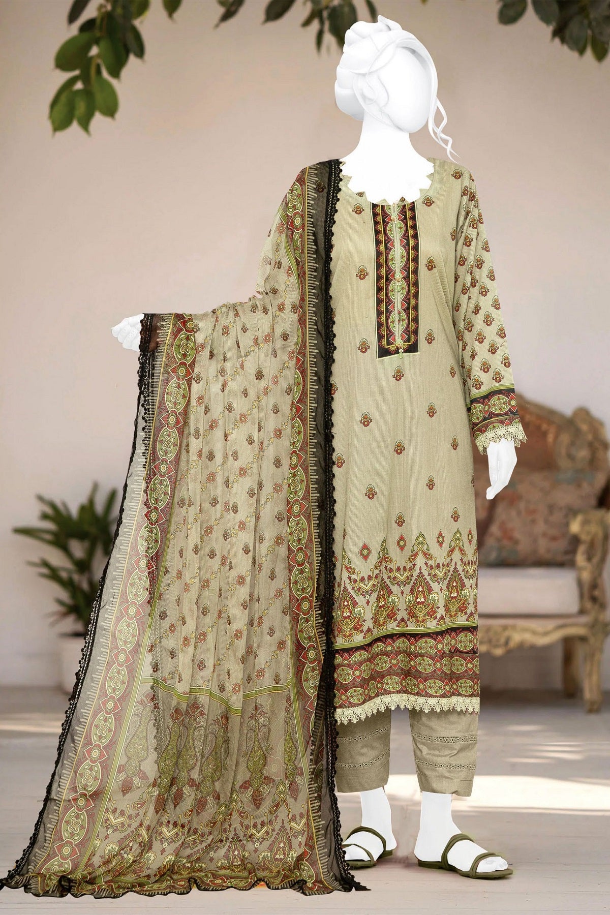 Dvine Print Lawn By SAK HDC-07 by Colorita – Colorita 3-piece unstitched suit