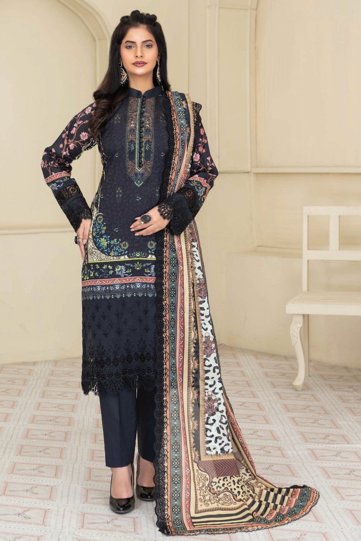 Mashaal Lawn By Riaz Arts D-07 – Riaz Arts 3-piece unstitched suit