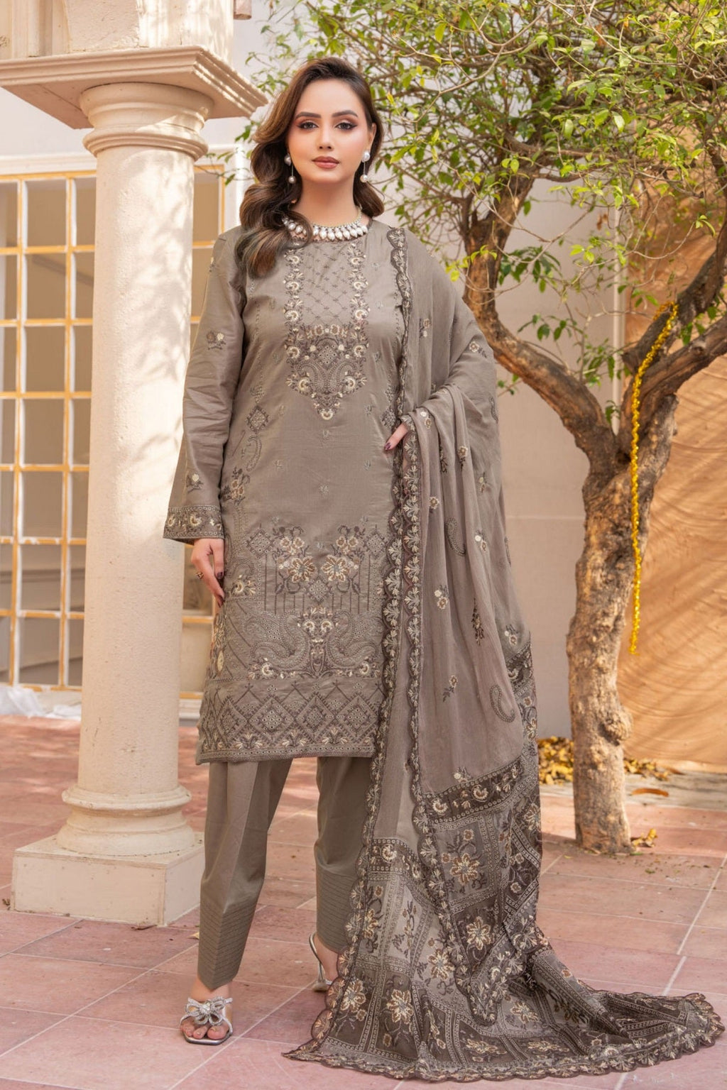 Alif Lawn By Eman Arts AL-151 – Eman Arts 3-piece unstitched suit
