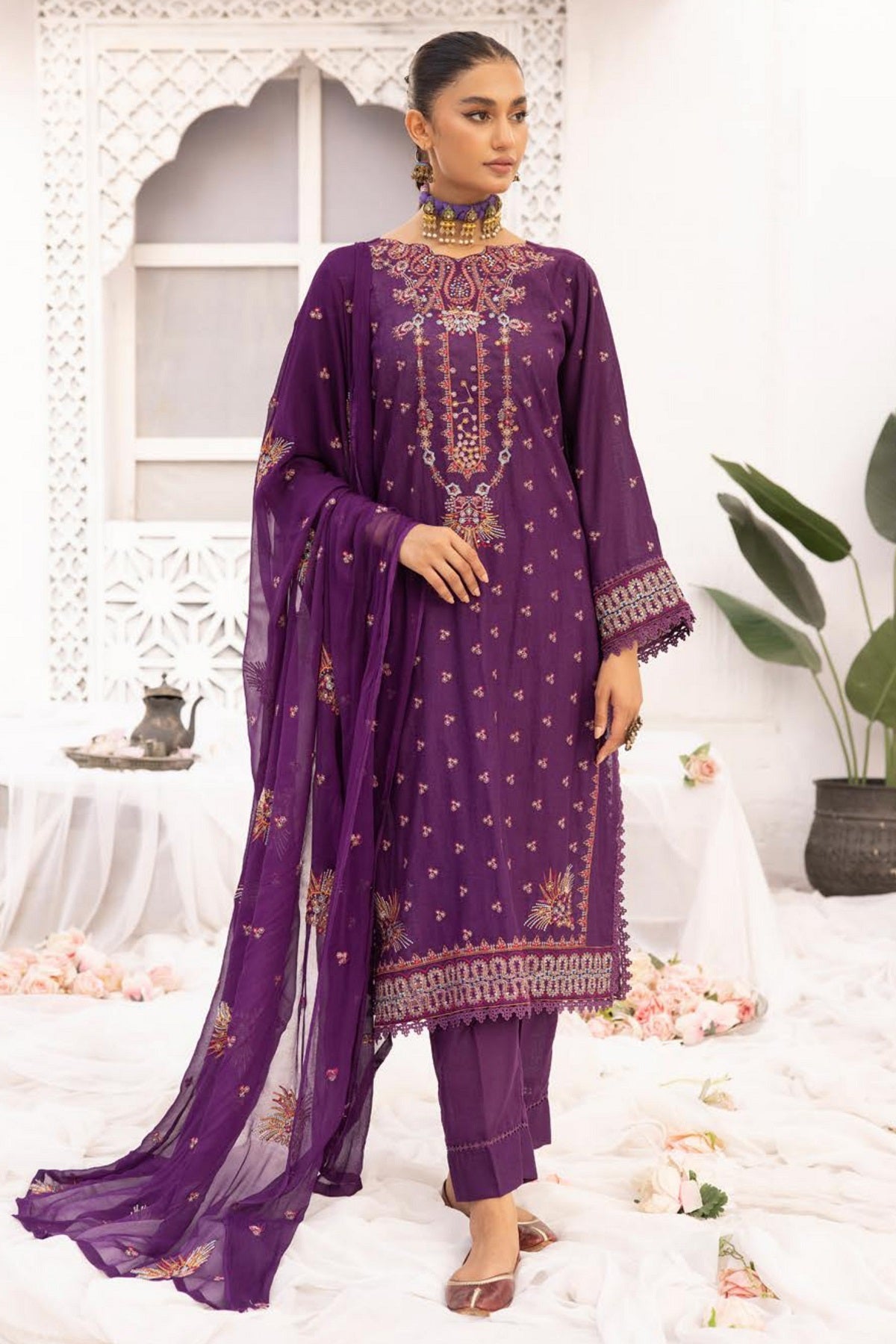 Shamiyana Karandi By Khoobsurat S-07 – Khoobsurat 3-piece unstitched suit