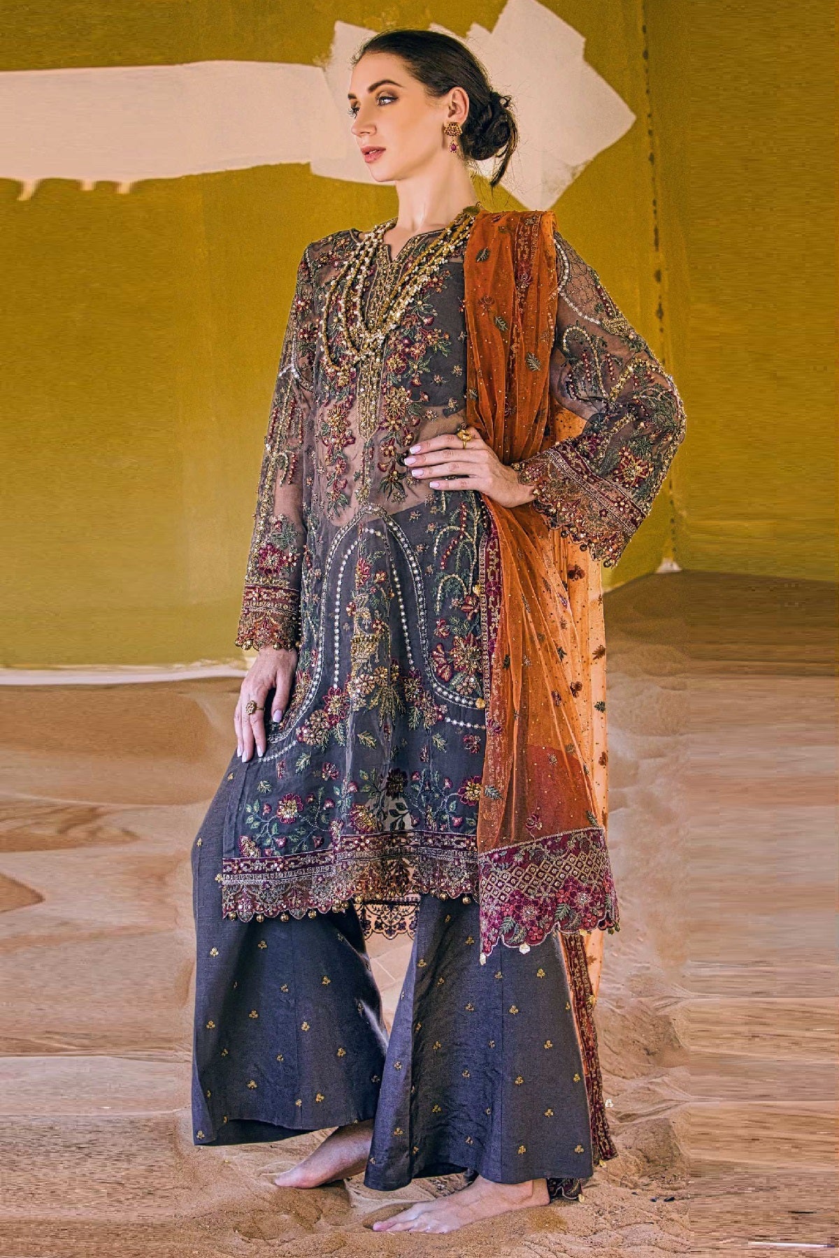 Kara Luxe Formal Wear KRLUB-07 (Mocha Melody) – Kara Luxe 3-piece unstitched suit