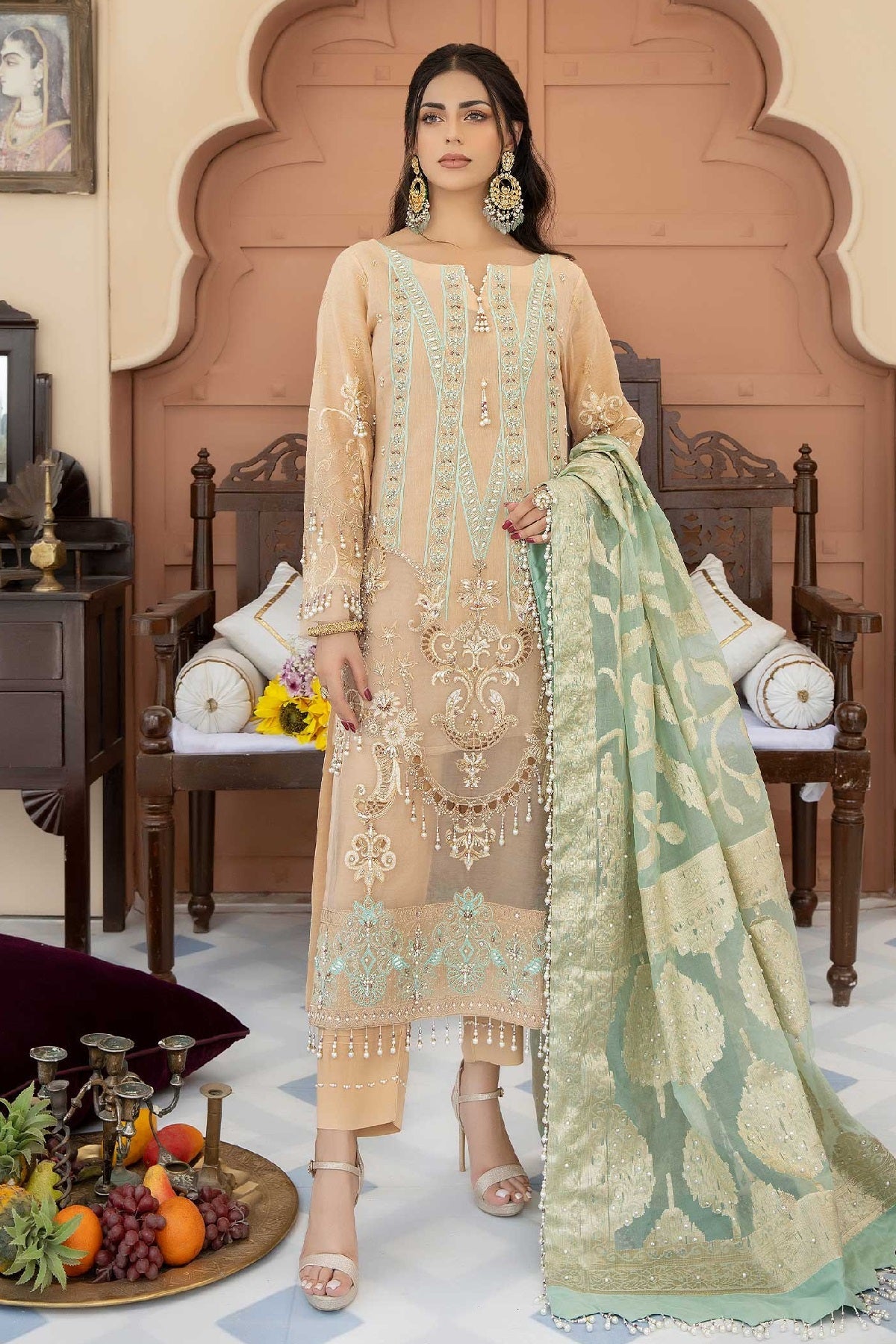 Razab Queenly Formal Wear QLY-5026 – Razab 3-piece unstitched suit