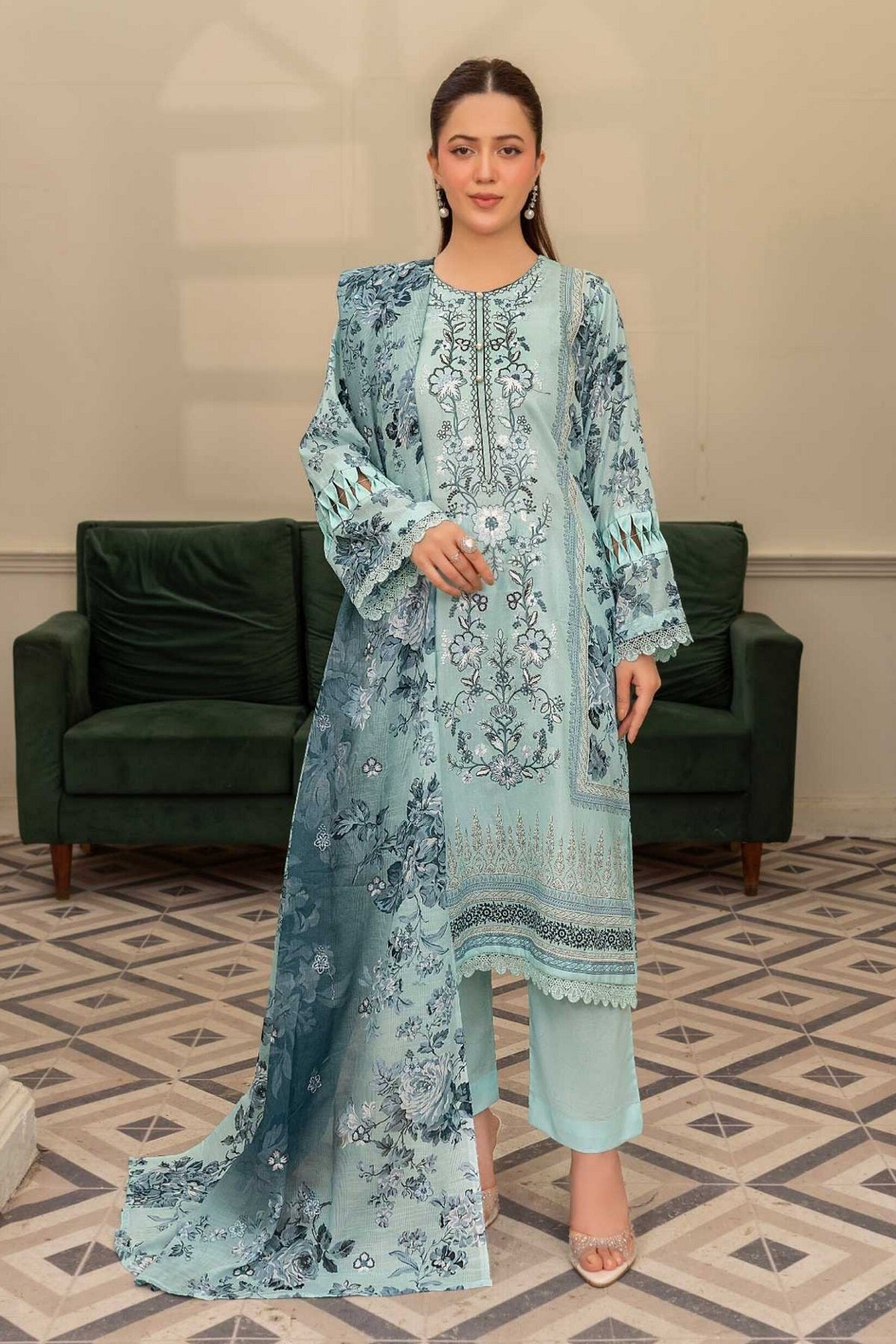 Abisha Culture Lawn D-07 by Abisha Fabrics – Abisha Fabrics 3-piece unstitched suit