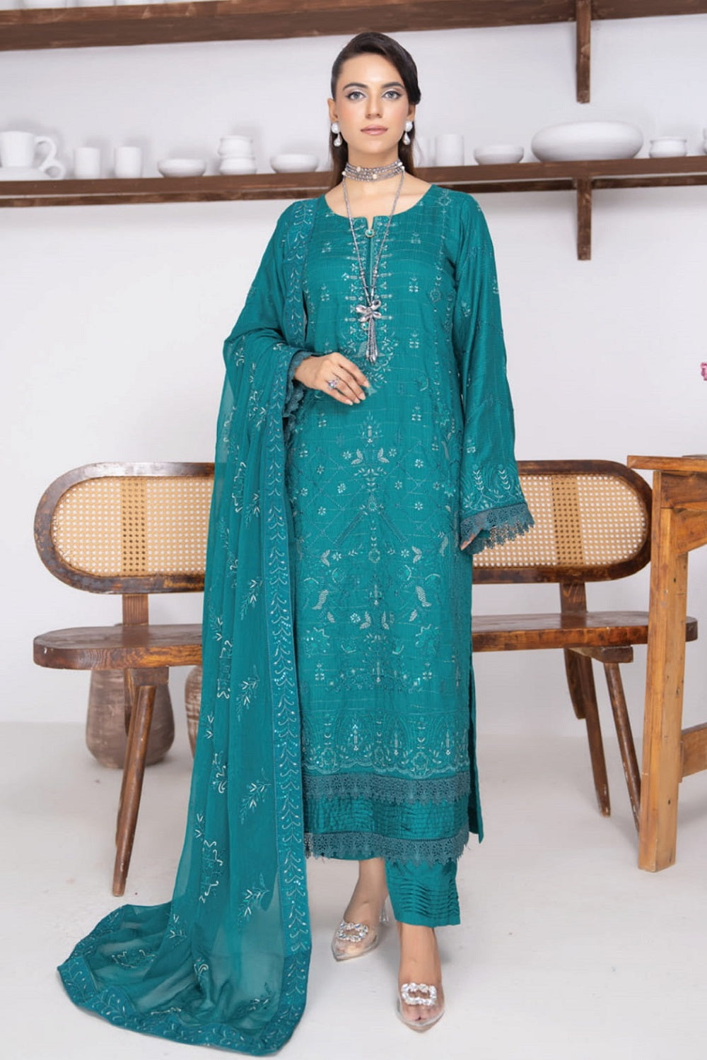 Aalaya Charm Viscose D-07 – Aalaya 3-piece unstitched suit