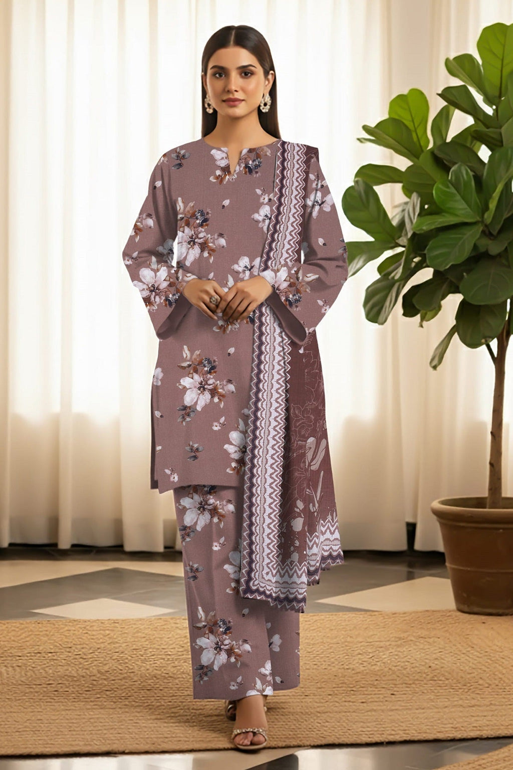Palwasha Pehnawa Viscose D-09 – Palwasha 3-piece unstitched suit