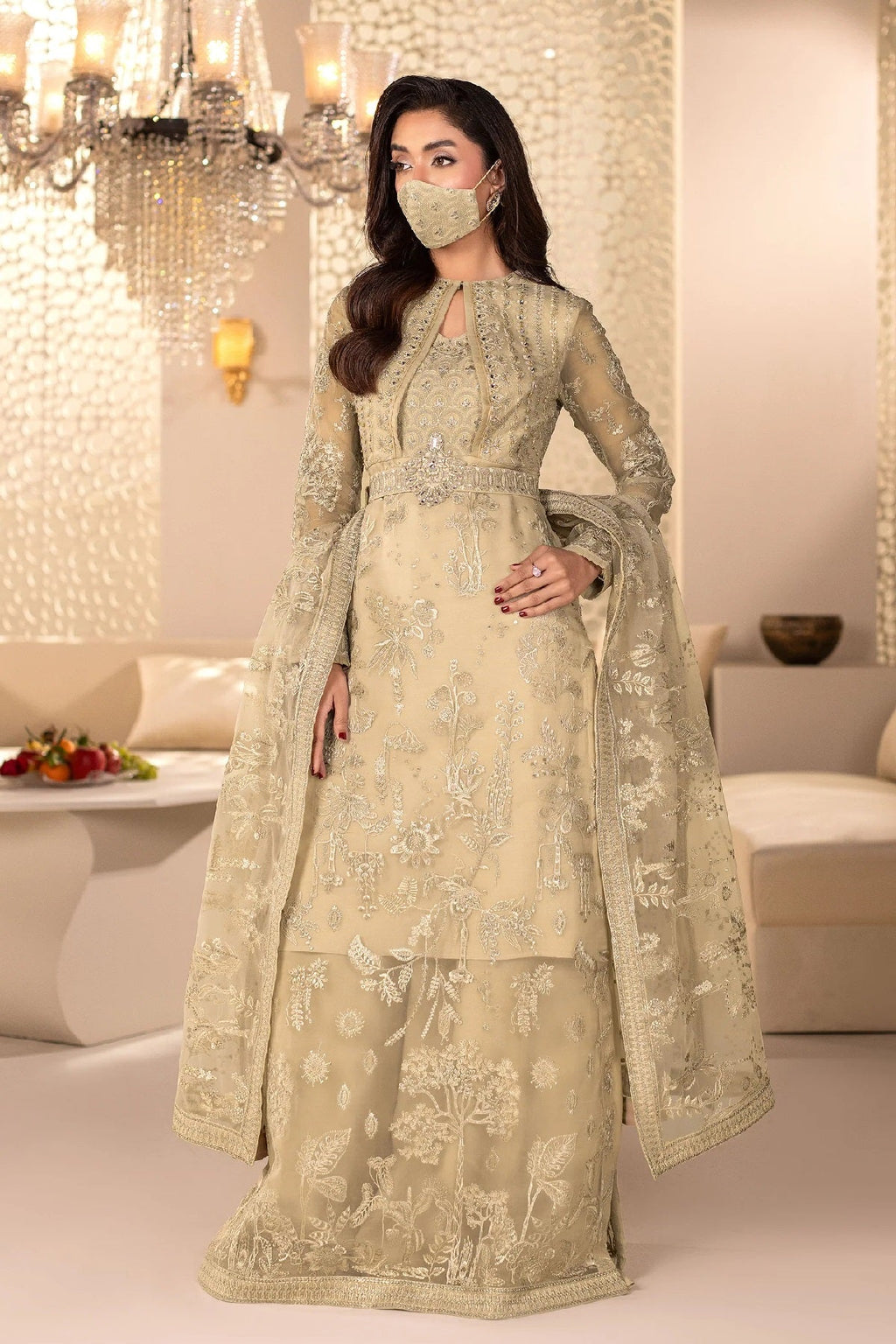 Flossie Executive Dastaan Chiffon DA-07 – Flossie 3-piece unstitched suit