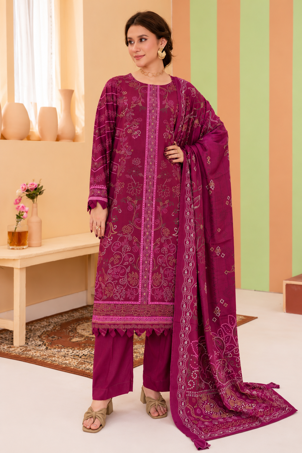 Rajis Aday-e-Husn Linen RJ-07 by Raji's – Raji's 3-piece unstitched suit