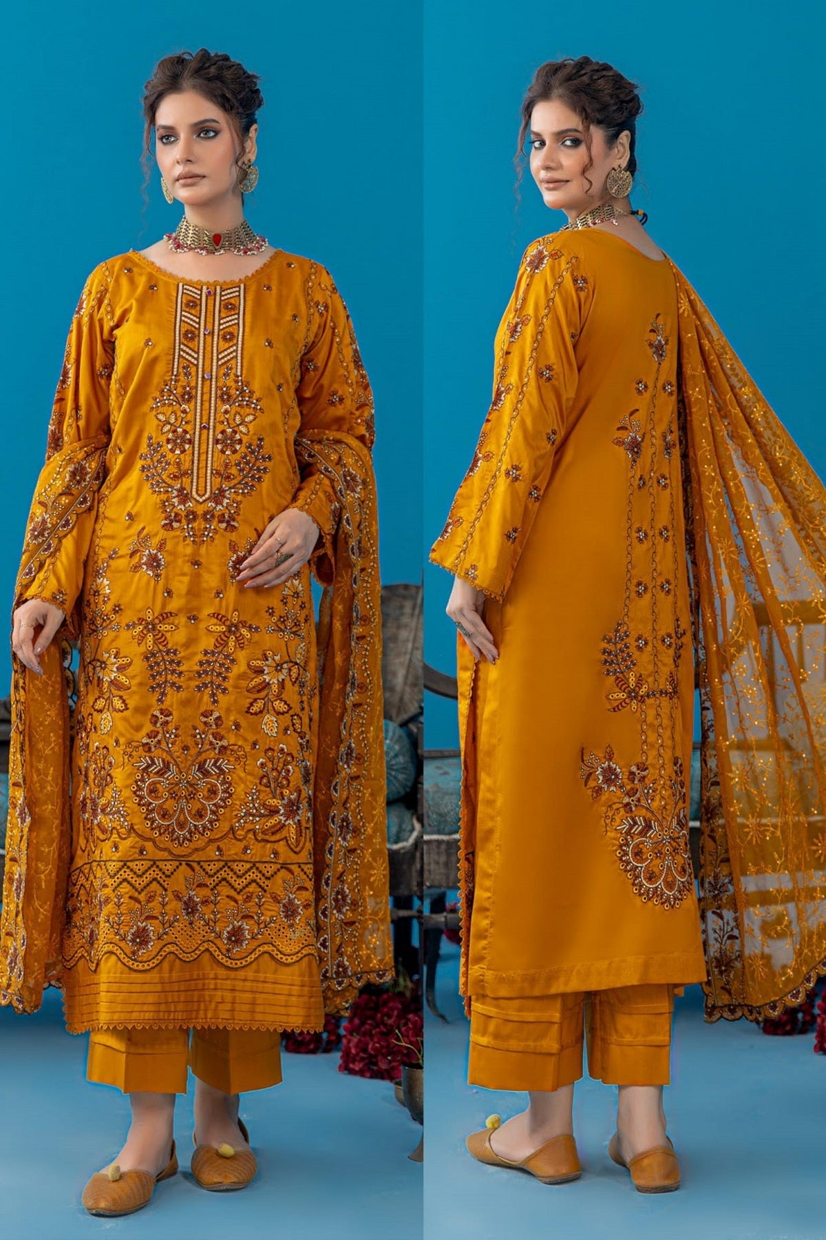 Palwasha Pakeeza Viscose D-07 – Palwasha 3-piece unstitched suit