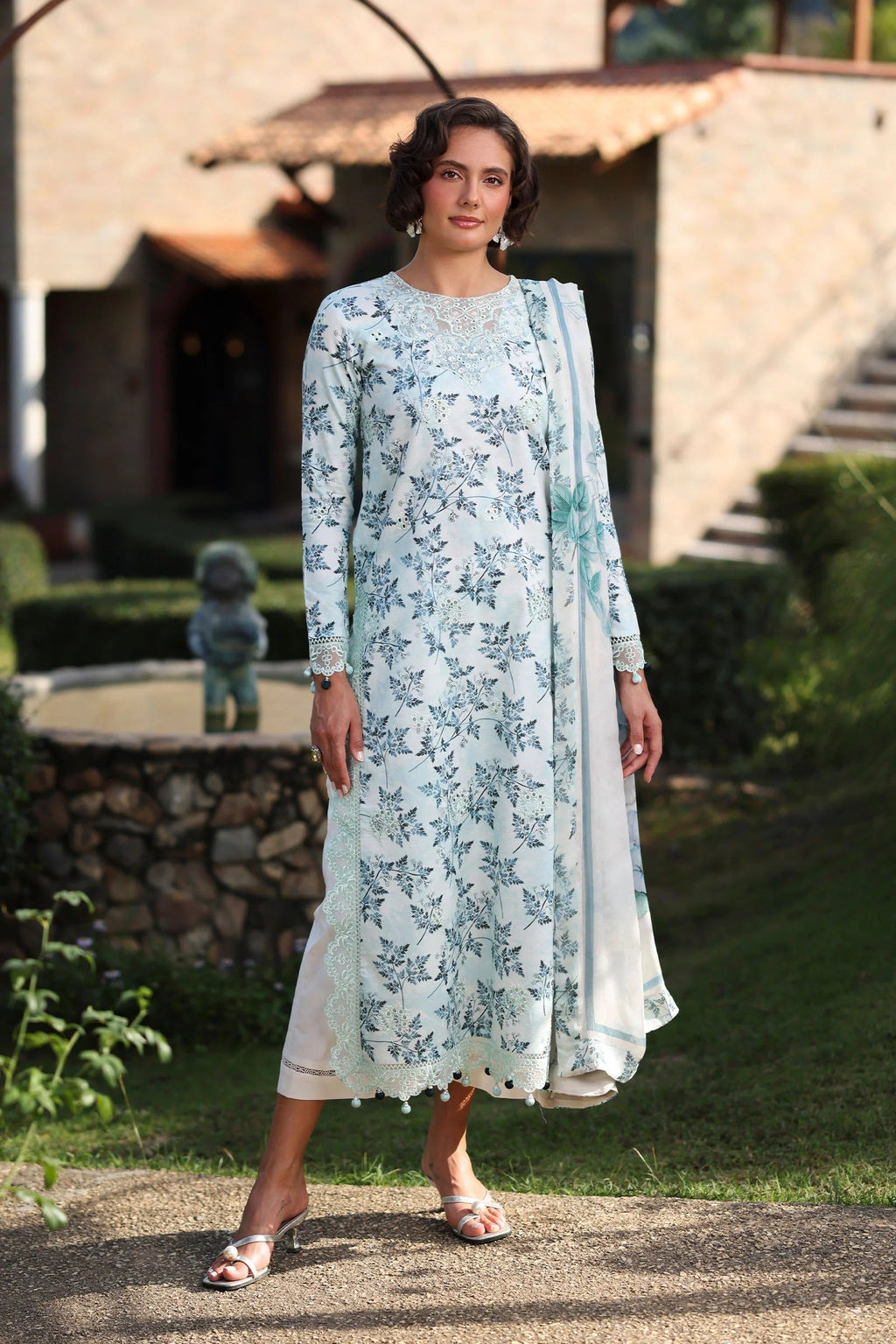Raaya Printkaari Lawn D-07 (Celeste) – Raaya 3-piece unstitched suit