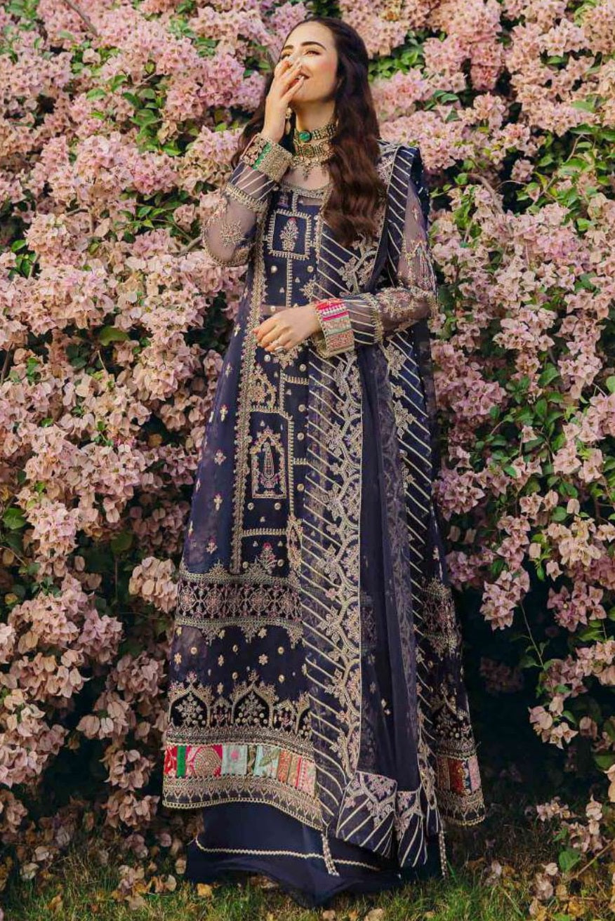 Qalamkar Shadmani Wedding Formals FW-07 (Serena) – Qalamkar 3-piece unstitched suit