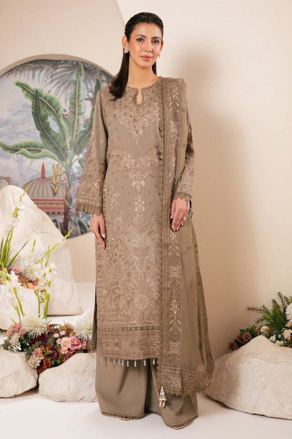 Johra Pinks Swiss Voile JS-17 – Johra 3-piece unstitched suit