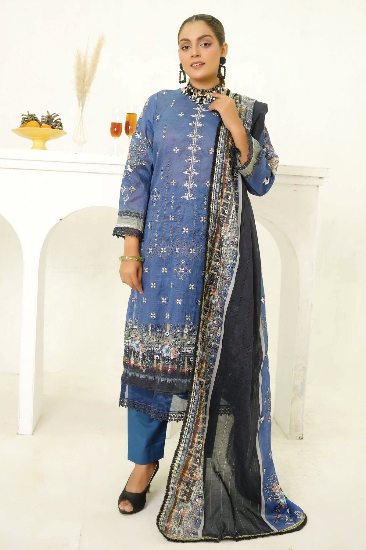 Minsa Lawn By Ravi Textile D-07 – Ravi Textile 3-piece unstitched suit