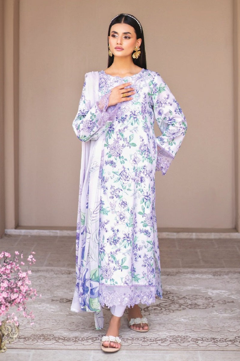 Janvi Lawn By Sanam Saeed D-07 by Puri Fabrics – Puri Fabrics 3-piece unstitched suit
