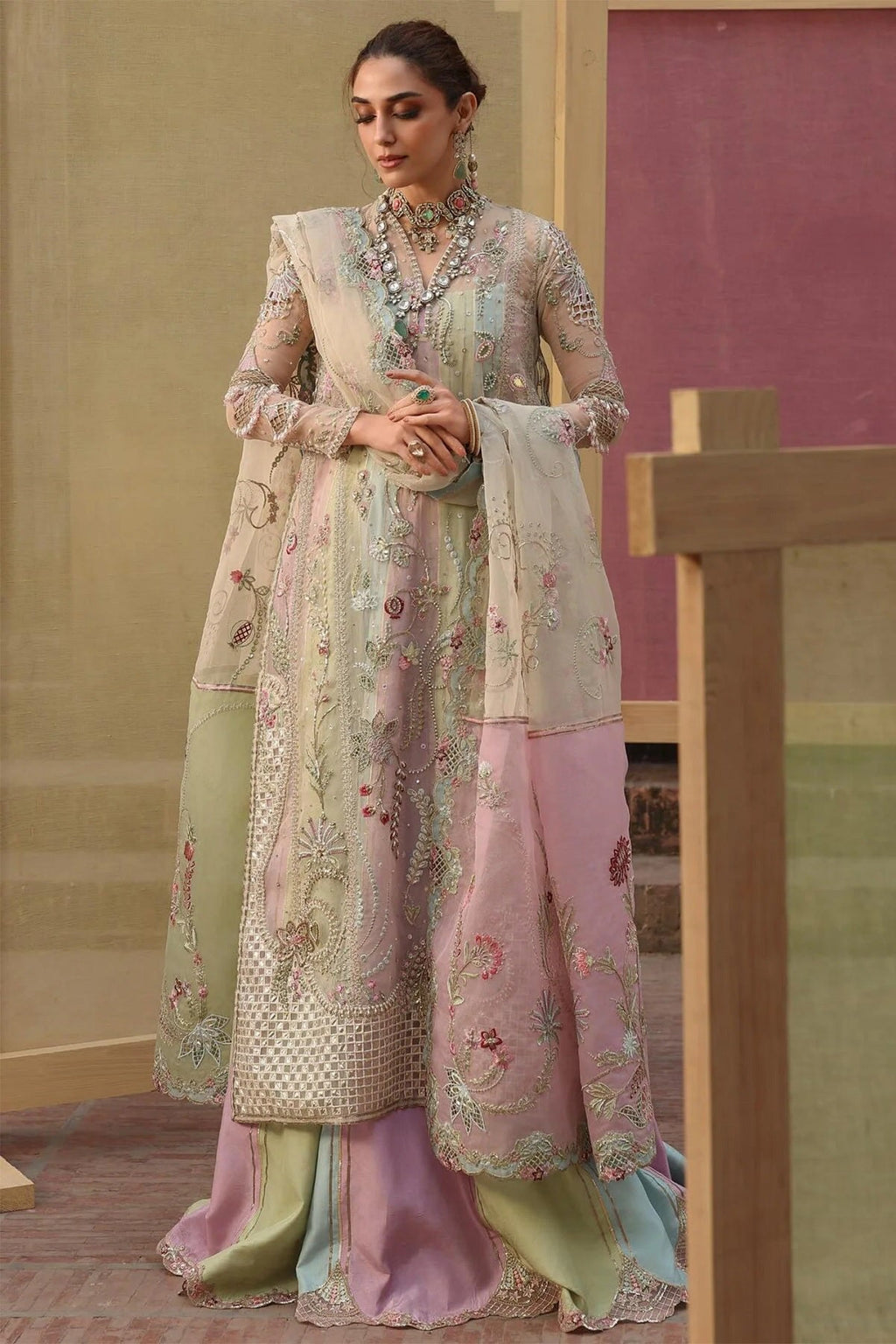 Crimson Wedding D-07 (Rangoli) – Crimson 2-piece unstitched suit