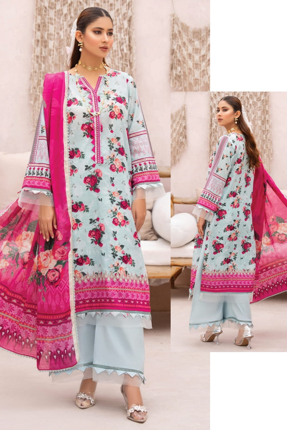 Murashe Salwa Print Lawn D-08 – Murashe 3-piece unstitched suit