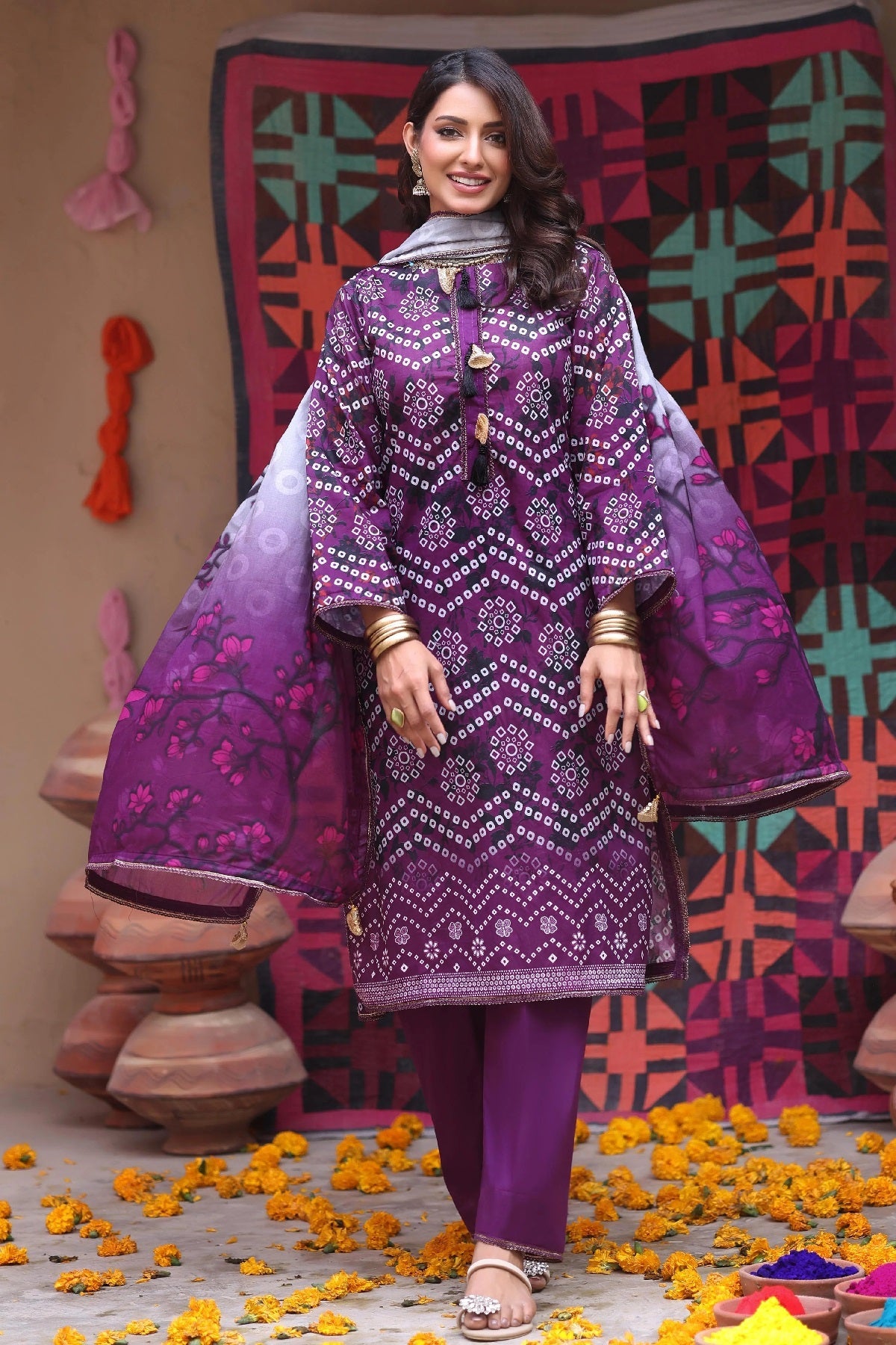 Al Zohaib Colors Print Lawn CHS-08 – Al Zohaib 3-piece unstitched suit