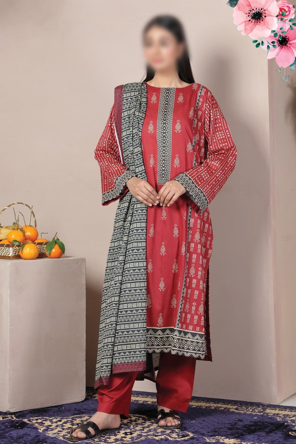 Zinnia Print Lawn RL-08 by Colorita – Colorita 3-piece unstitched suit