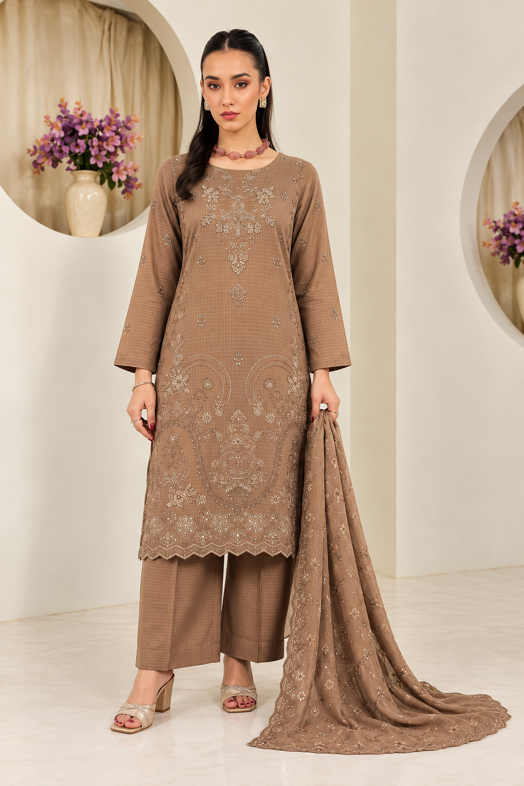 Fatima Roshni Viscose D-08 – Fatima 3-piece unstitched suit