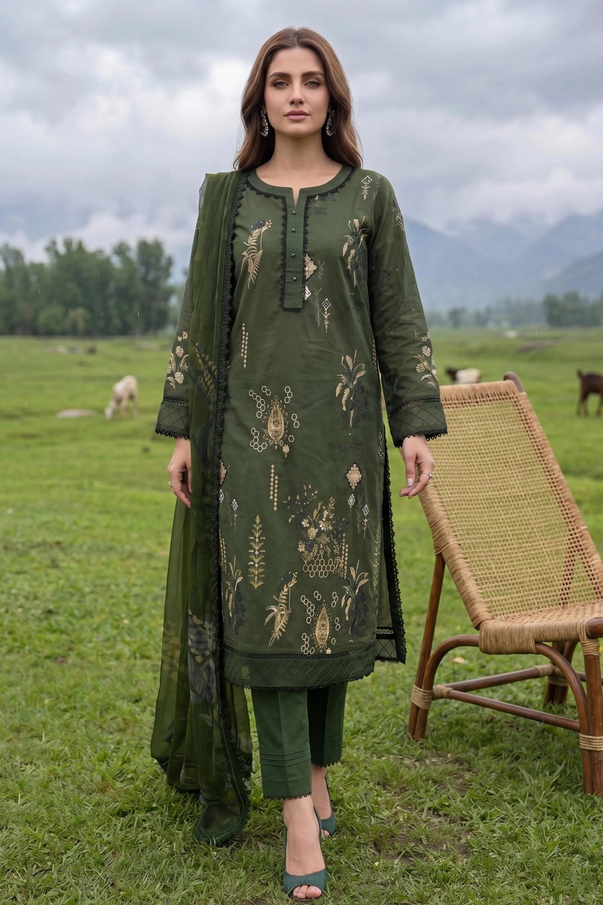 Al Zohaib Colors Print Lawn CDC-08 – Al Zohaib 3-piece unstitched suit