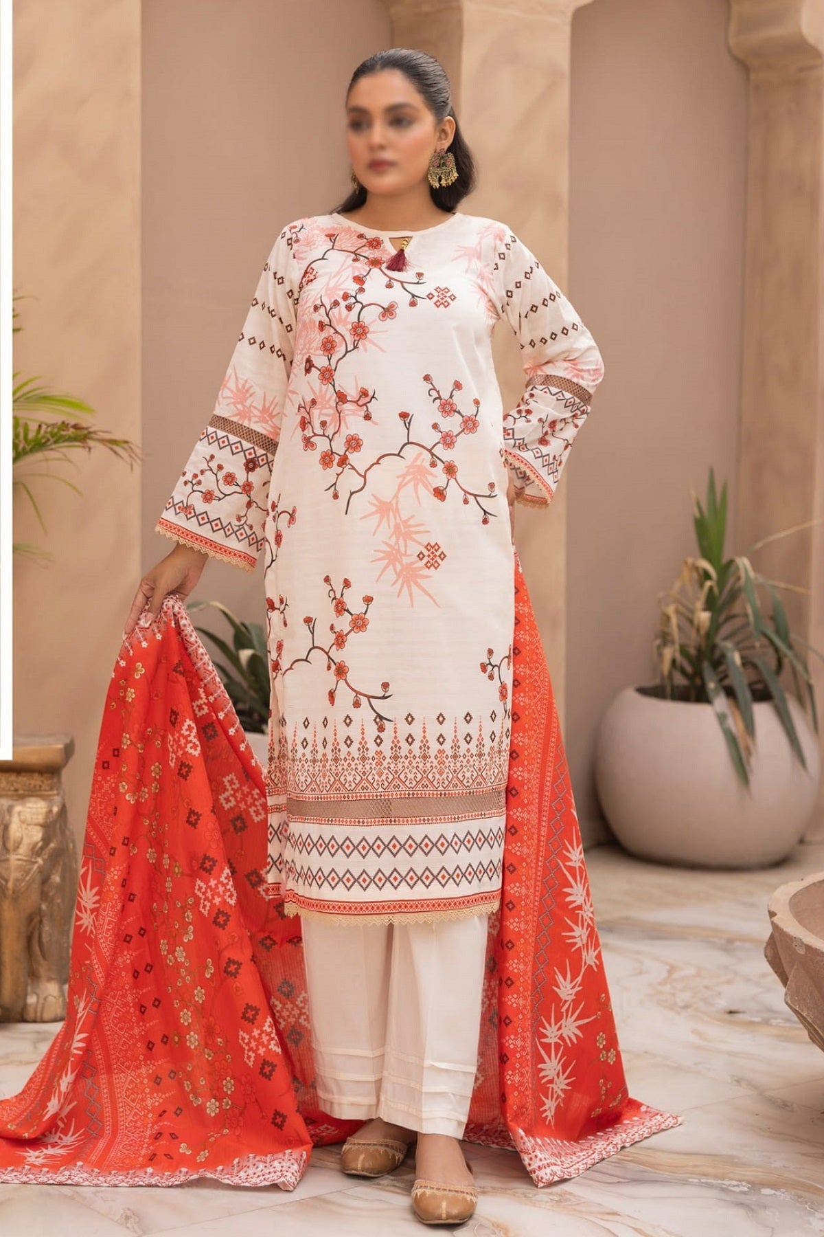 Fantak Lawn FAS-286 – Fantak 3-piece unstitched suit