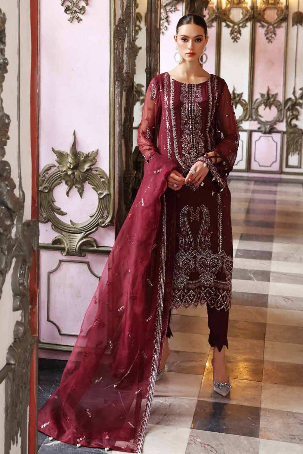 Jannan Chiffon By Riaz Arts JL-24 – Riaz Arts 3-piece unstitched suit