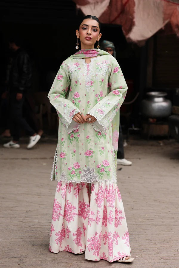 RajBari Floral Symphony Lawn D-08 – Rajbari 3-piece unstitched suit