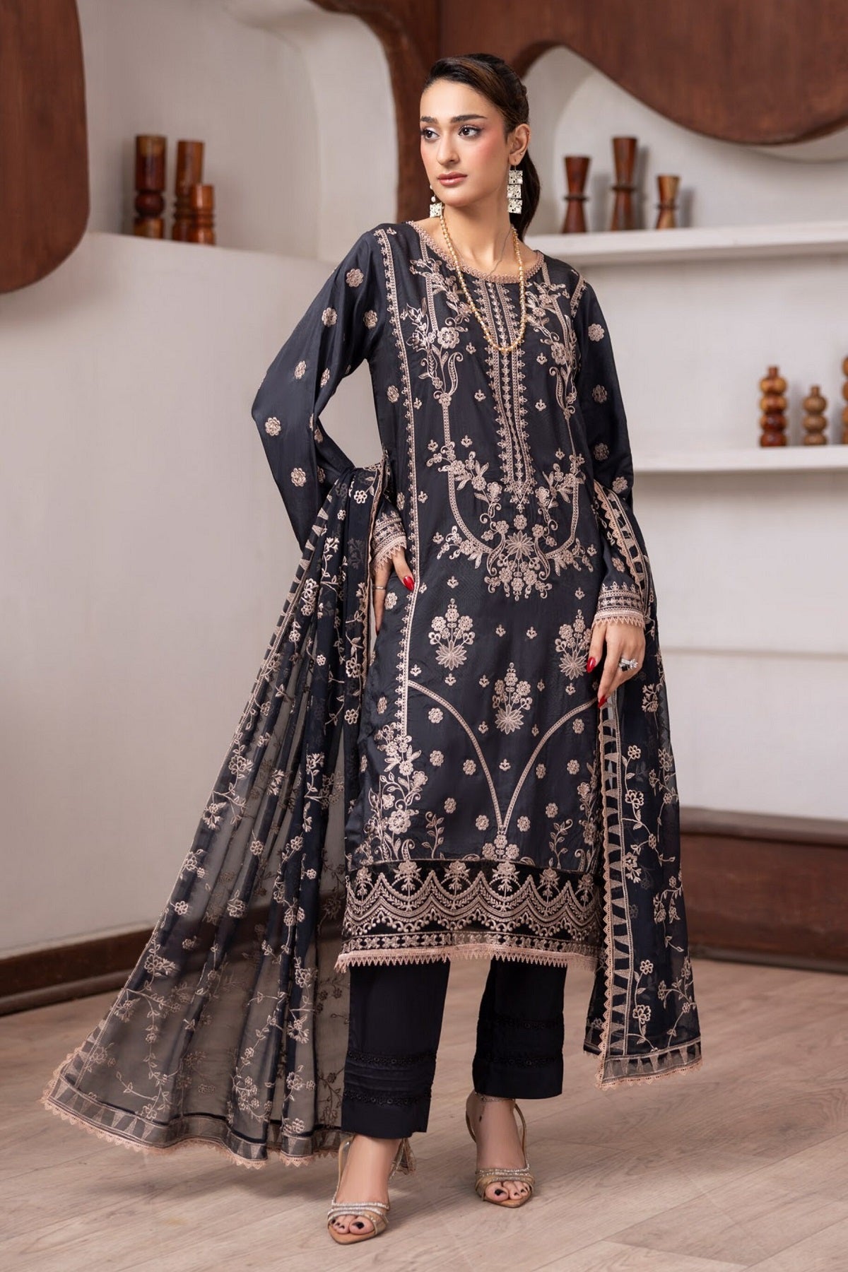 Pankh Viscose By Azam Arts D-2436 – Azam Arts 3-piece unstitched suit