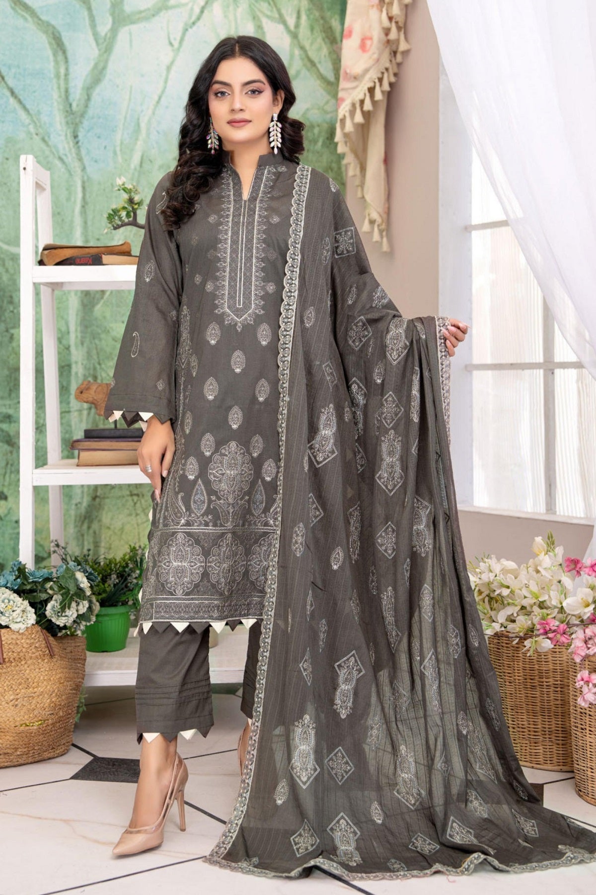 Alif Lawn By Eman Arts AL-30 – Eman Arts 3-piece unstitched suit