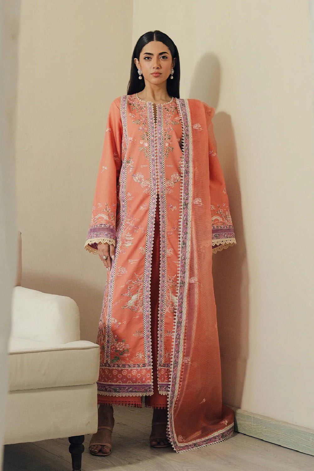 Afrozeh Day Break Lawn D-18 (Skyhush) – Afrozeh 3-piece unstitched suit